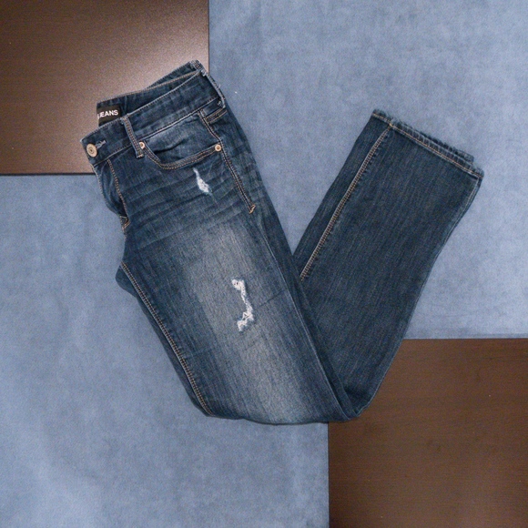 Express Denim - Express Stella Low Rise Distressed Skinny Jeans